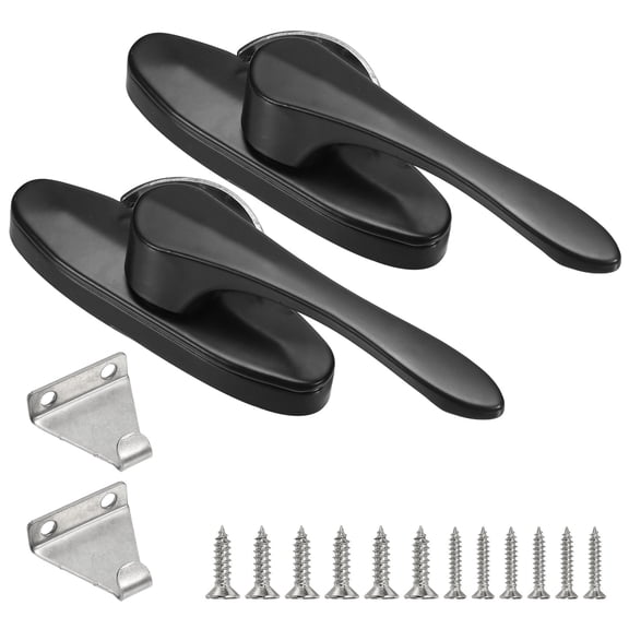 Window Sash Locks 3.9 x 1.1", 2Pcs Sliding Cam Action Sash Locks and Keeper Replacement for Bedrooms Bathrooms Vertical and Horizontal Sliding Windows, Black