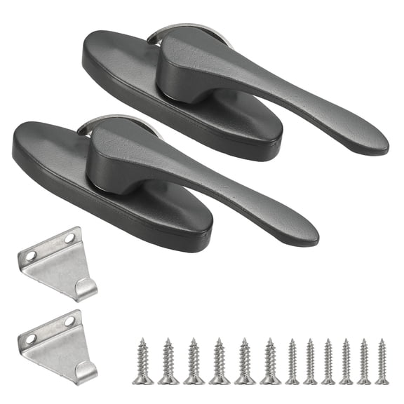 Window Sash Locks 3.9 x 1.1", 2Pcs Sliding Cam Action Sash Locks and Keeper Replacement for Bedrooms Bathrooms Vertical and Horizontal Sliding Windows, Gray