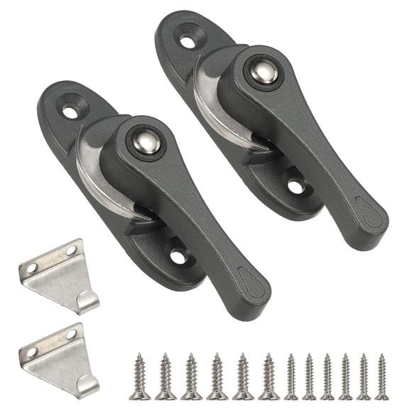 Window Sash Locks 3 x 0.9", 2Pcs Sliding Cam Action Sash Locks and Keeper Replacement for Bedrooms Bathrooms Vertical and Horizontal Sliding Windows, Gray
