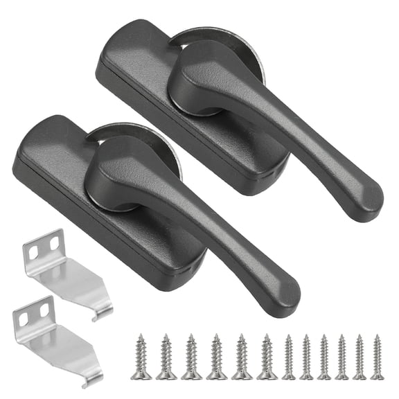 Window Sash Locks 3 x 1", 2Pcs Sliding Cam Action Sash Locks and Keeper Replacement for Bedrooms Bathrooms Vertical and Horizontal Sliding Windows, Gray