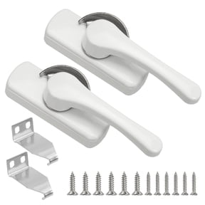 Window Sash Locks 3 x 1", 2Pcs Sliding Cam Action Sash Locks and Keeper Replacement for Bedrooms Bathrooms Vertical and Horizontal Sliding Windows, White