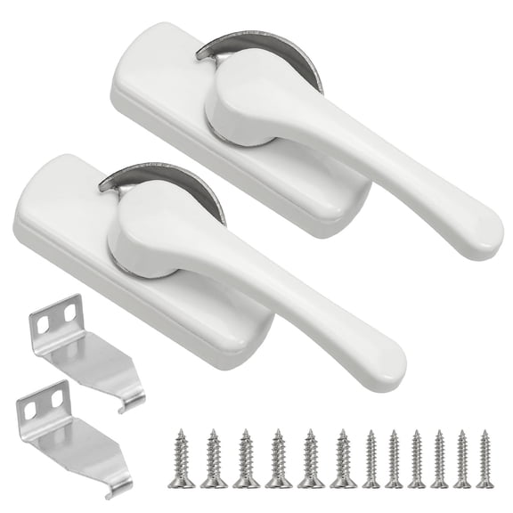 Window Sash Locks 3 x 1", 2Pcs Sliding Cam Action Sash Locks and Keeper Replacement for Bedrooms Bathrooms Vertical and Horizontal Sliding Windows, White