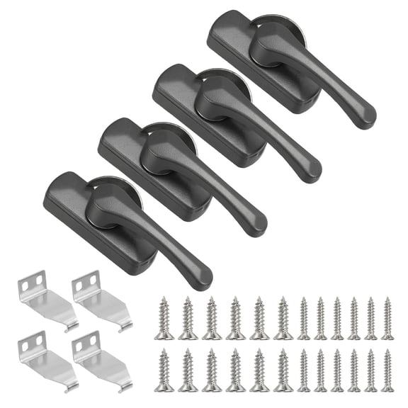 Window Sash Locks 3 x 1", 4Pcs Sliding Cam Action Sash Locks and Keeper Replacement for Bedrooms Bathrooms Vertical and Horizontal Sliding Windows, Gray