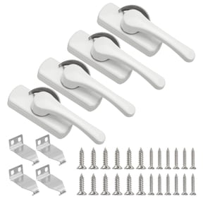 Window Sash Locks 3 x 1", 4Pcs Sliding Cam Action Sash Locks and Keeper Replacement for Bedrooms Bathrooms Vertical and Horizontal Sliding Windows, White