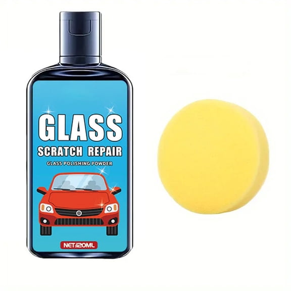 Window Scratch Remover, Windscreen Scratch Repair Kit With Sponge, Screen Polish Wax for Garage Car Truck, 120ml