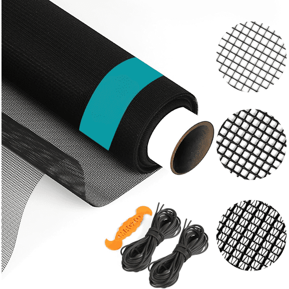 Window Screen,28x32Mesh High Visibility Window Screen Mesh Roll,37.4IN x 16.4FT Polyester Screen Replacement Repair Kit for Window, Door,Patio,Porch
