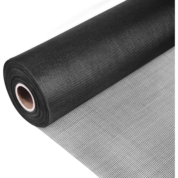 Window Screen, 60" x 100' Window Screen Mesh, Window Screen Replacement Screens for Windows, Fiberglass Window Screens for House Windows, Door, Patio, Porch(Black)