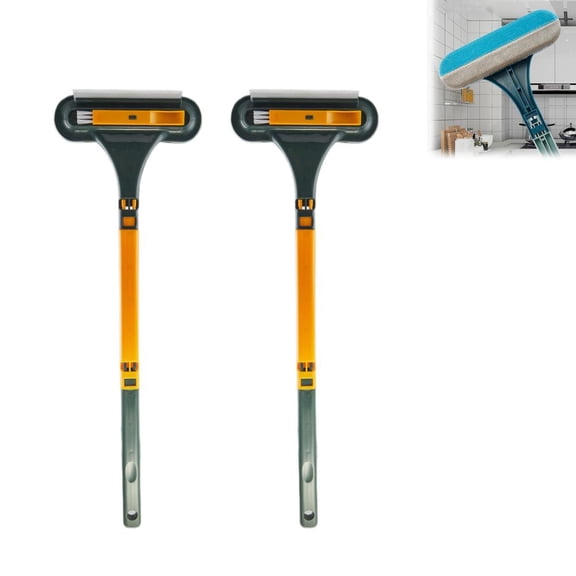 Window Screen Cleaning Brush, 2 in 1 Window Screen Cleaner Tool with Squeegee, 2026 Upgrade Mesh Screens Cleaner, Wet and Dry Dual-Use, for Patio, Door, Porch Screens