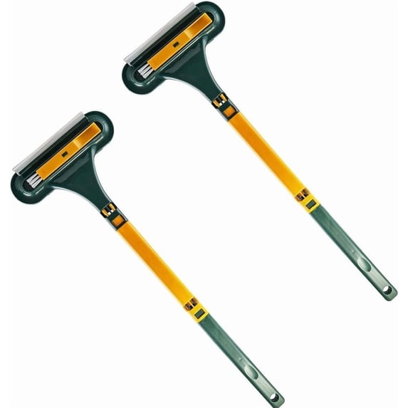 Window Screen Cleaning Brush,2 in 1 Window Screen Cleaner Tool with Squeegee,Mesh Screen Cleaner,Multi-Purpose Cleaning Brush for Patio, Door, Porch Screens (2 Yellow)