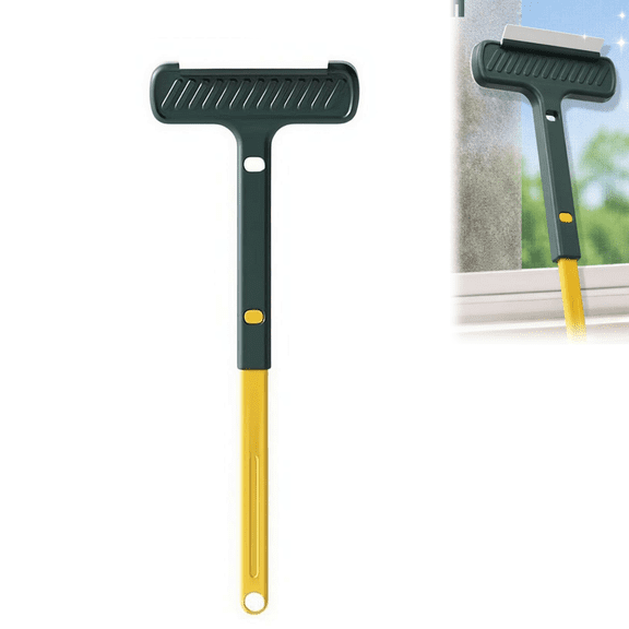 Window Screen Cleaning Brush,2 in 1 Window Screens Cleaner Tool with Squeegee,Mesh Screen Cleaner with Long Handle,Multifunctional Cleaning Brush for Patio, Door, Porch Screens,Carpet