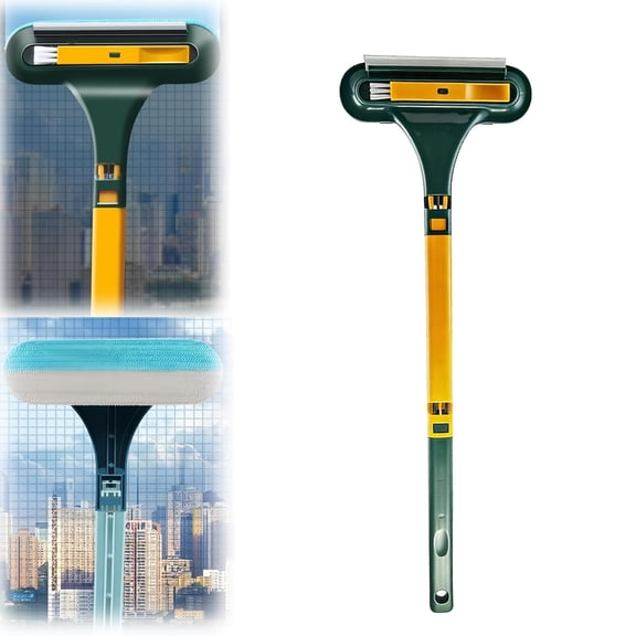 Window Screen Cleaning Brush, 2-in-1 Mesh Washer Tool with Squeegee, Multi-Purpose Dust Scrubber for Patio, Porch & Glass Doors