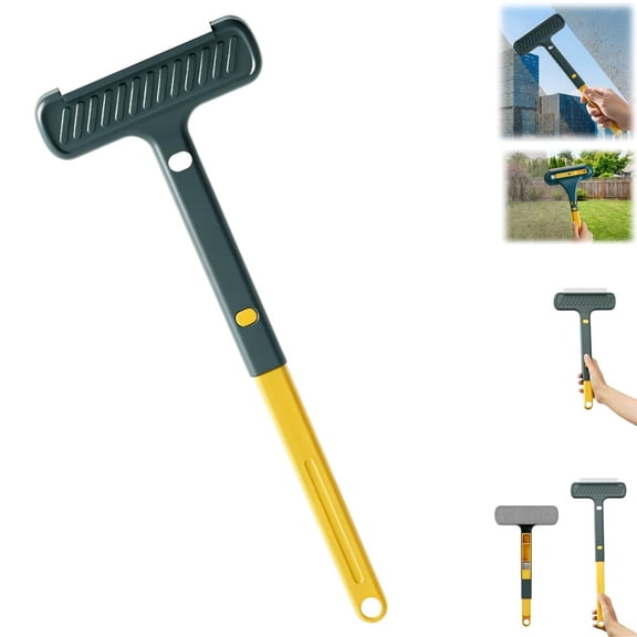 Window Screen Cleaning Brush with 2-in-1 Squeegee, Multi-Purpose Mesh Screen Cleaner Tool for Patio, Door, and Porch Screens, Black, 40 x 13.7cm, Plastic, Includes 1 Brush