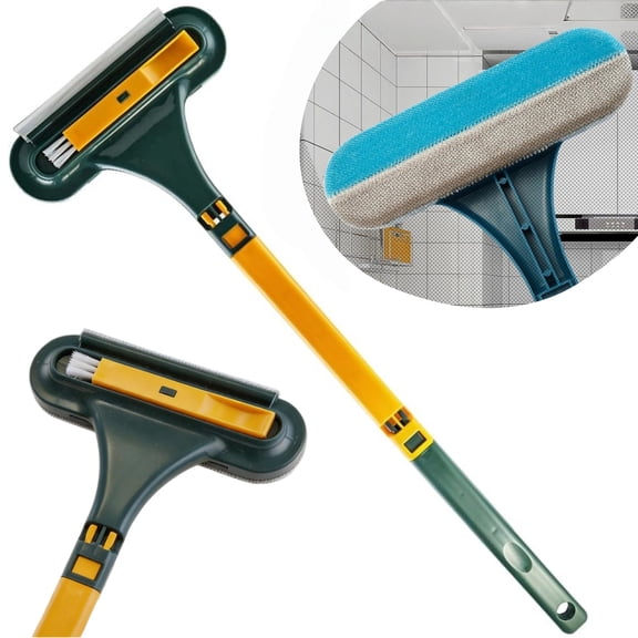 Window Screen Cleaning Brush, 2026 Upgraded 2 in 1 Window Screen Cleaner Tool with Squeegee, Mesh Screen Cleaner, Multi-Purpose Mesh Screen Cleaner Brush for Patio, Door, Porch Screens