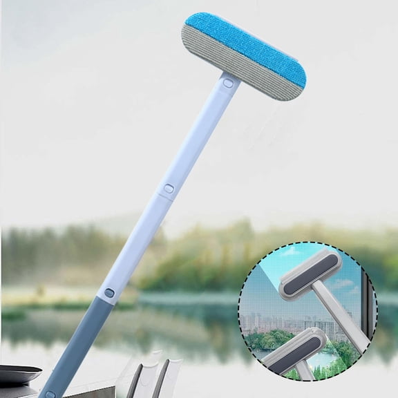 Window Screen Cleaning Brush | Household Glass Wiping Scraper Tool | Wet and Dry Multipurpose Squeegee | Pet Hair Remover with Integrated Scraper Edge | Detachable 3 in 1 Cleaner for Windows