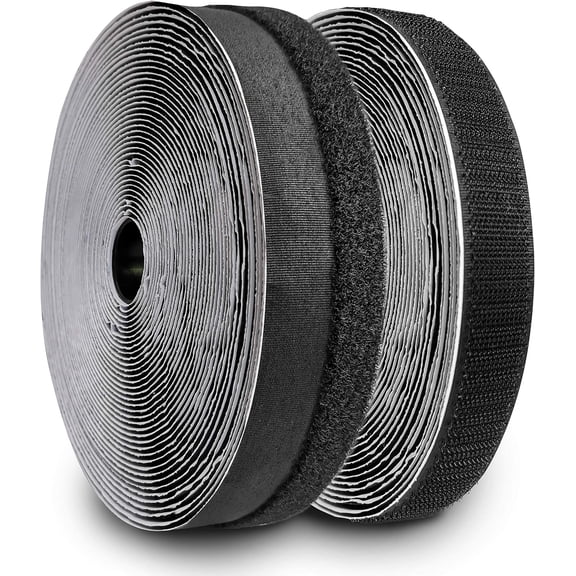 Window Screen DIY Hook and Loop Edging Tape for Net Mesh Screen Self Adhesive Edging Strips (20'Black)