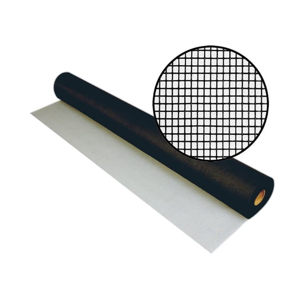 Window & Screen Door Mesh 48 Inches X 25 Feet Roll - Ideal for Rescreening Window & Patio Screen Doors. Strong Door Mesh, Fire-proof, Rip-resistant, Door Screen Replacement, Charcoal-colored 48" X 25