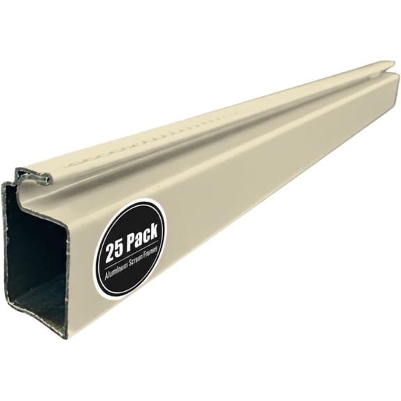 Window Screen Frame Economy Kit - Almond, 5/16” x 3/4", 25 Sticks 95”, 100 Square Corners