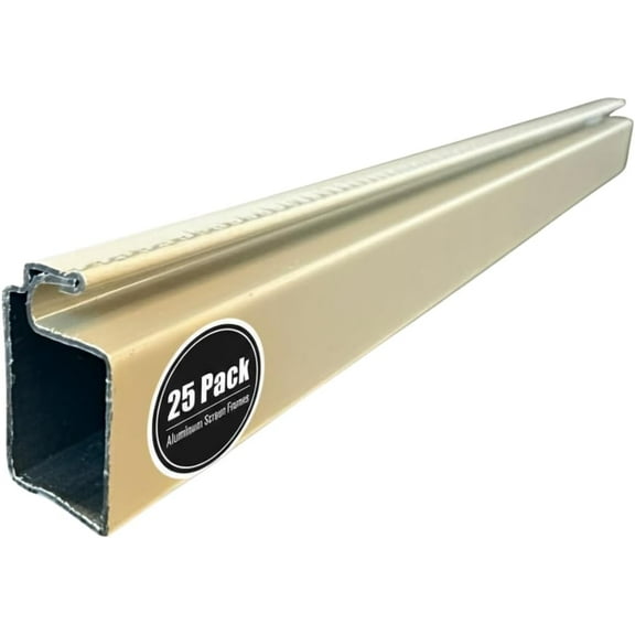 Window Screen Frame Economy Kit - Beige, 5/16” x 1”, 25 Sticks 95”, 100 Square Corners