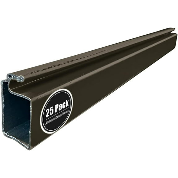 Window Screen Frame Economy Kit - Bronze, 5/16” x 3/4", 25 Sticks 95”, 100 Square Corners