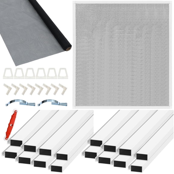 Window Screen Kit 32'' x 32'' Aluminum Frame DIY Hardware