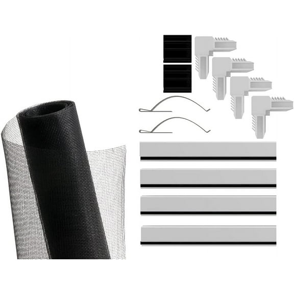 Window Screen Kit (36" - 5/16 x 3/4", White) with Mesh