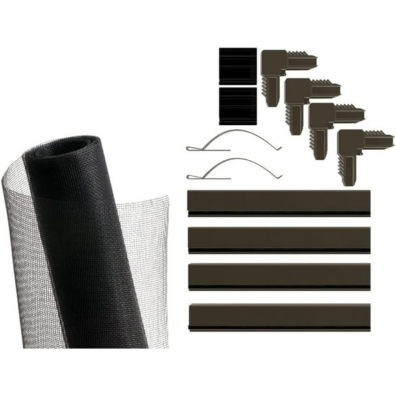 Window Screen Kit (48" - 5/16 x 3/4", Bronze) with Mesh