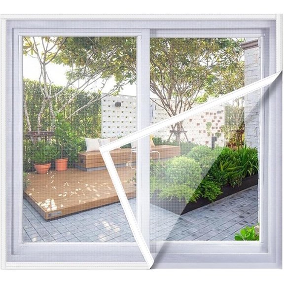 Window Screen Mesh, 120x140cm No Drill Self-Adhesive Mesh Netting with High-Density Nano Fabric, Easy Install Window Screen Replacement for Windows