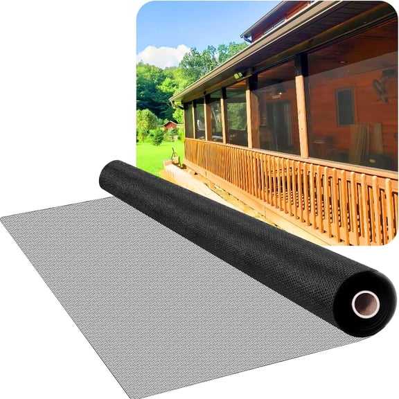 Window Screen Mesh, 39" x 100' Fiberglass Screen Roll Door Mesh, Replacement Window Screens for House Windows, Patio Porch Sliding Screen Mesh Black