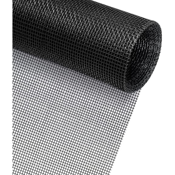 Window Screen Mesh 48x118 Inch, Durable Fiberglass Screen for Patio Porch Door Window, DIY Adjustable Screen Repair Kit, Proof Breathable Mosquito Net, Black