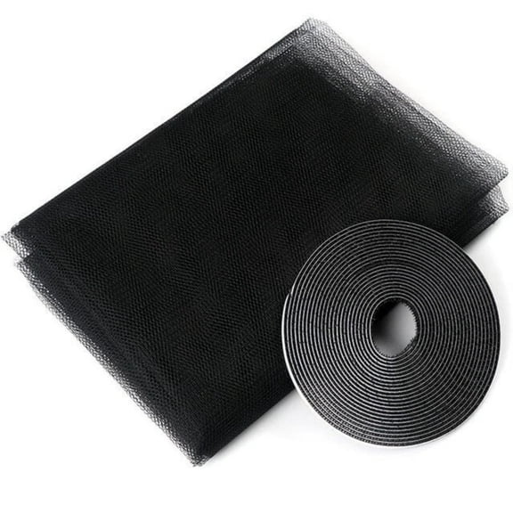 Window Screen Mesh Kit 130×150cm/51×59inch DIY Mosquito Net with Self Adhesive Hook and Loop Tape Removable Insect Screen for Window Protection