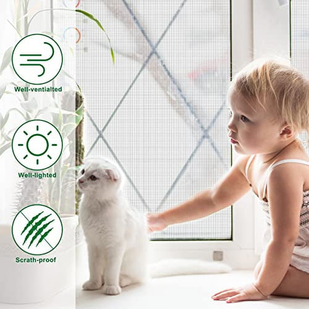 Window Screen Mesh, Loboo Idea Fiberglass Screen Replacement Mesh Grey ...