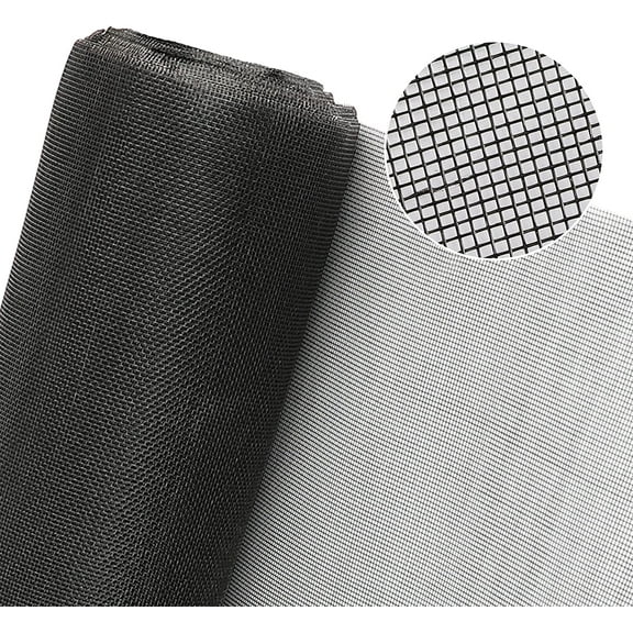 Window Screen Mesh, Screen Roll, Screening Material Roll, Window Mesh Replacement, Screening Repair for Door, Patio, Lanai, Porch, Pet, Insect, Outdoor, Fiberglass, Black, 36 Inch x 100 FT