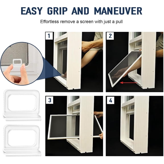 Window Screen Pull Tabs 30 Pack Replacement Universal Spline Channel Pull Lift Tab Plastic Window Screen Lift Tabs Frosted Clear $$Tools & Hardware Other