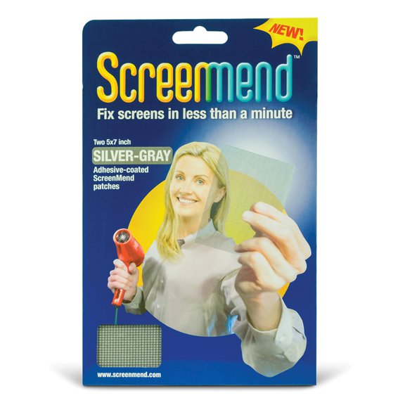 Window Screen Repair Kit - 5"x7" Patch Silver (2 Patches)