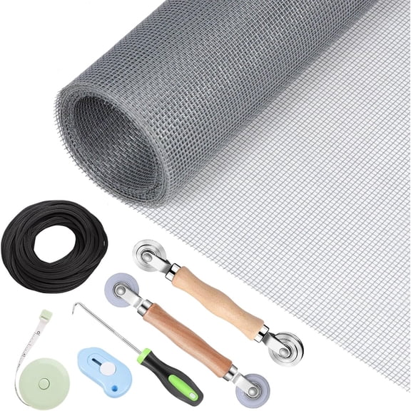Window Screen Repair Kit - 59" x 106" Screen Door Replacement Fiberglass Screen Mesh with All Screen Tools for Sliding Door and Patio Screen Door Replacement, General