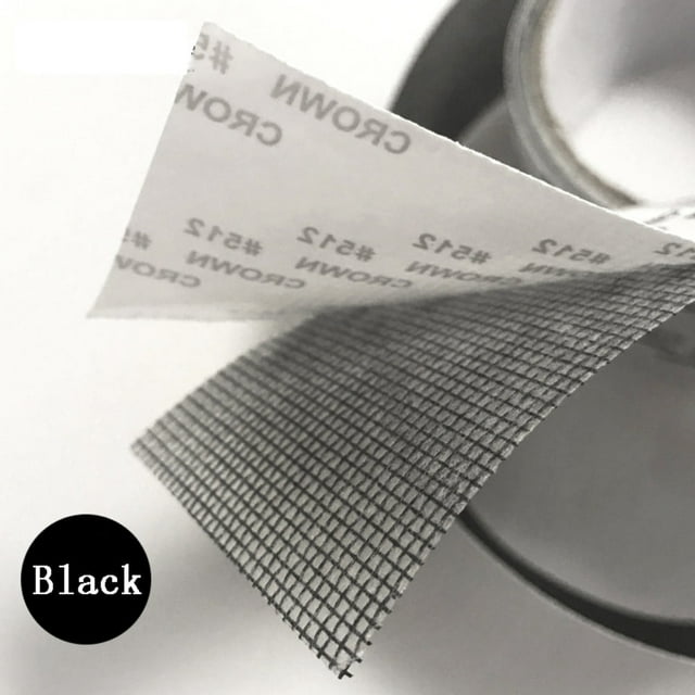 Window Screen Repair Kit Strong Adhesive & Waterproof Tape Fiberglass Covering mesh, Repair for Window Screen and Screen Door tears Holes Black