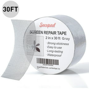 Window Screen Repair Tape, 2 in X 30 FT (360In) Extended Size Fiberglass Screen Patch Repair Kit for Window Door Screen, Strong Adhesive Screen Tape Mesh Tears Holes Repair, Gray
