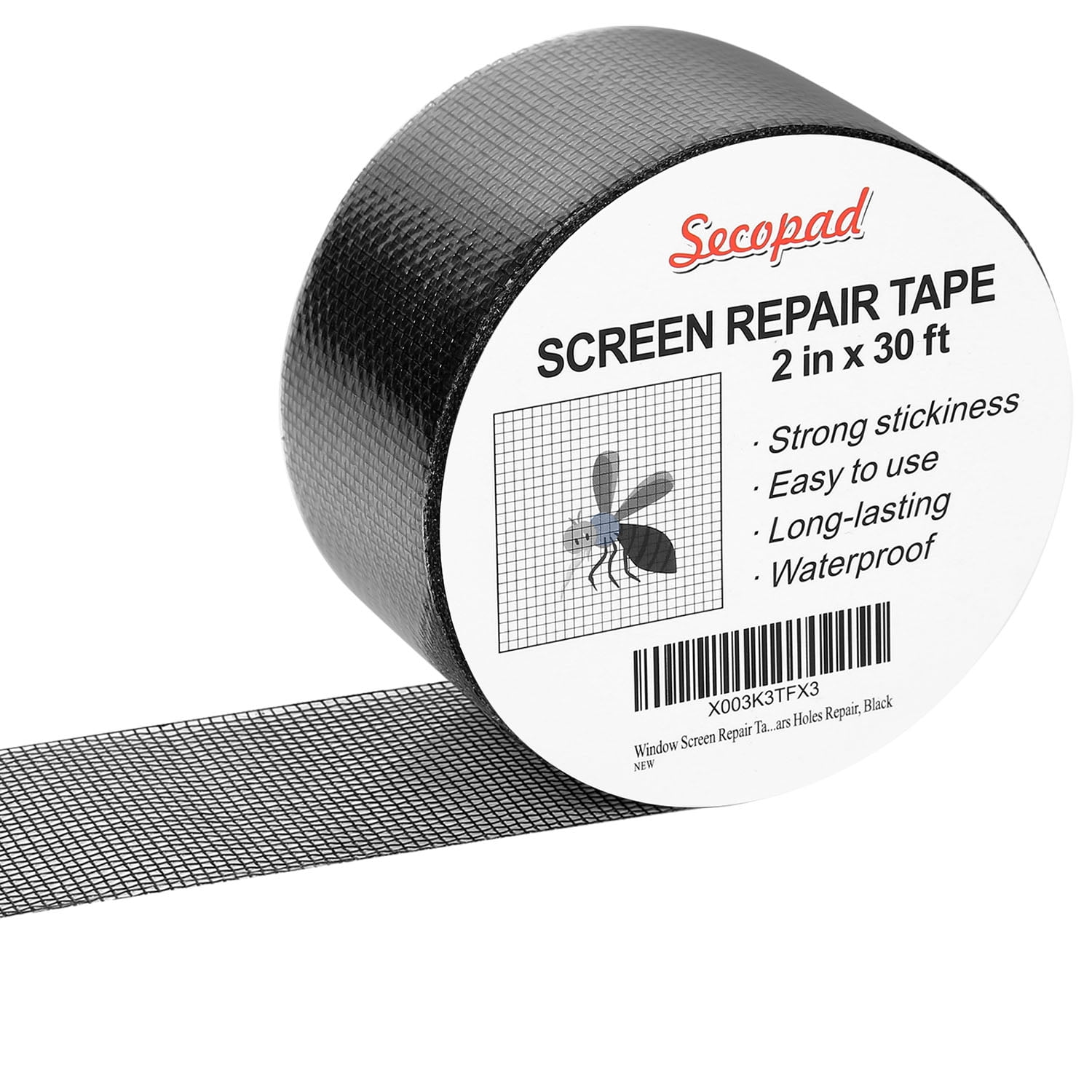 Window Screen Repair Tape, 2 in X 20 FT (240In) Fiberglass Screen Patch  Repair Kit for Window Door Screen, Strong Adhesive Screen Tape Mesh Tears  Holes Repair, Black 