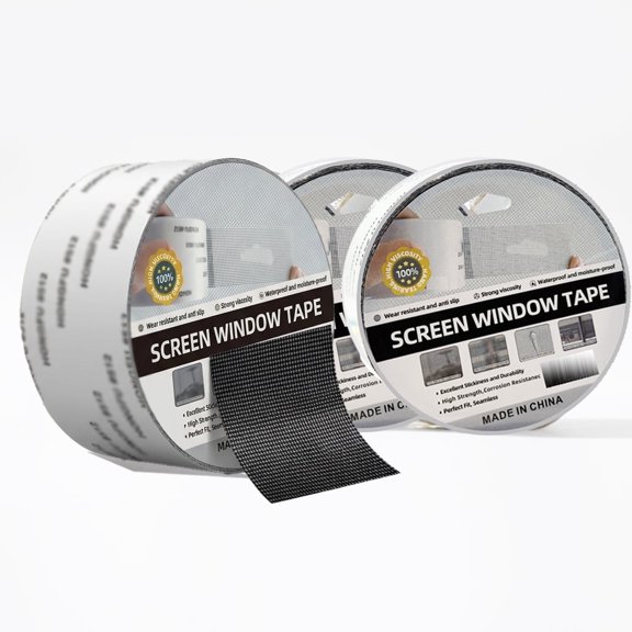ZHIGUANG Window Screen Repair Tape, 2" x 6.65ft Fiberglass Patch Kit, Strong Adhesive Mesh Tape for Window Door, Black, 3 Roll