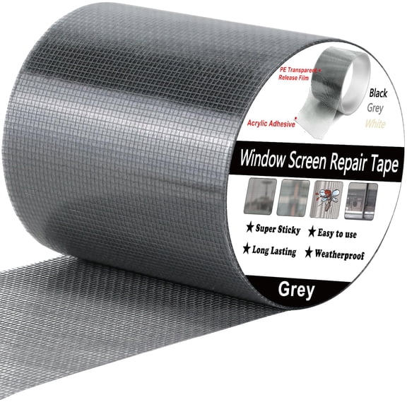 Window Screen Repair Tape, 4 in X 20 FT (240IN) Grey Screen Patch Repair Kit, 3-Layer Strong Adhesive Invisible Screen Tape Mesh Repair for Windows, Doors Garage Mosquito Net Magnetic Screen