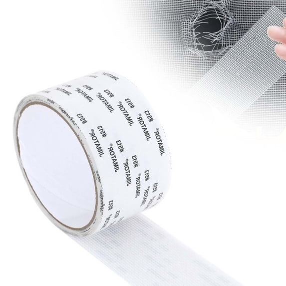 Window Screen Repair Tape, Strong Adhesive Fiberglass Mesh Patch, 5cm x 200cm Self-Adhesive Roll for Mosquito Holes Door Screens Tents RVs, White