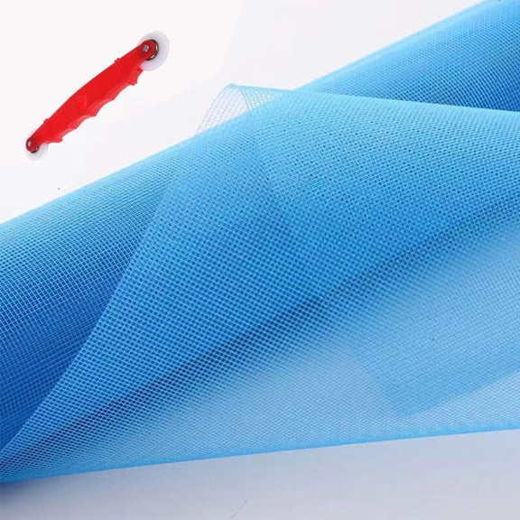 Window Screen Replacement,39.37"W x 39.37"L Durable Polyester Adjustable Screen for Windows and Door DIY Window Screen Roll French Patio Entry Porch Sliding with 1 Implementation Tool (Bule)