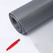 Window Screen Replacement - DIY Custom Adjustable Nylon Screen Mesh - Durability Screen Roll for Windows Doors and Patio Screen With 1 Implementation Tool 39.37W x 39.37L, Gray
