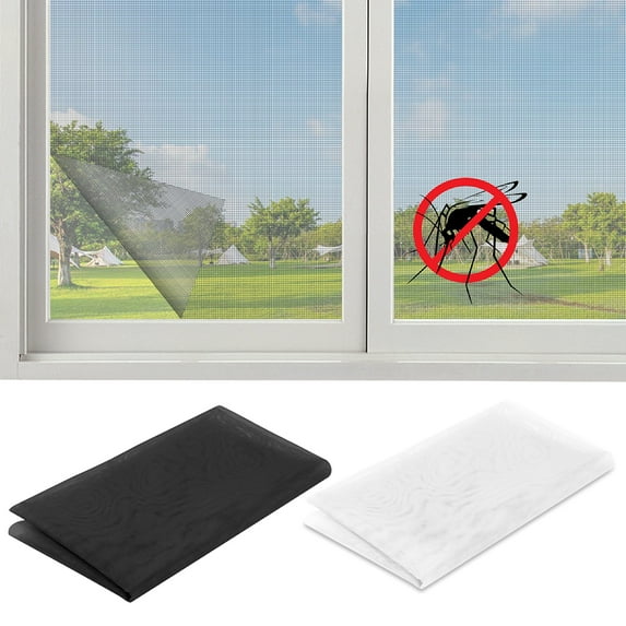 Window Screen Replacement, Screen Mesh DIY Adjustable PVC Durable Screen for Windows Doors and Patio Screen(Gray,34.4x47.2")