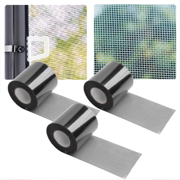 Window Screen Tape Heavy Duty Fiberglass Mesh Patch Kit for Window Door Screens Tears Holes 3PCS