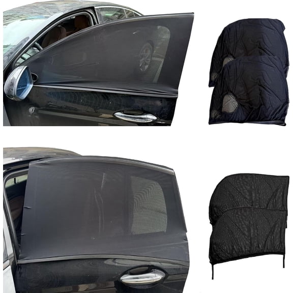 Window Screens for Side , 4 Side Window Sun Shades,Stretchy Mosquito Net Cover Fit SUVs - Front & Rear