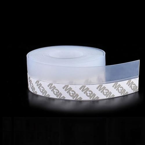 Window Sealing Strip,Self Adhesive Weather Stripping,Silicone Door Bottom Seal Strip Tape for Gaps of House Glass Shower Window and Door Weatherproof Soundproof,Transparent (5m 45mm Transparent)