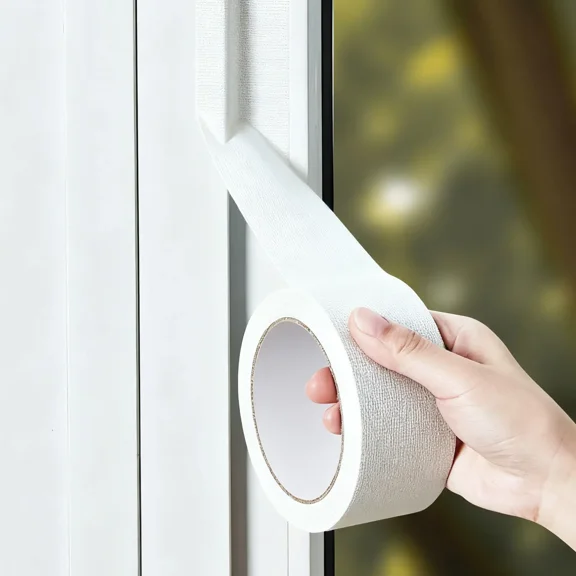 Window Sealing Tape,2 x 33 Inch Transparent Window Draft Insulation Residue,Draft Isolation No Residue Removable Adhesive Waterproof Windows Doors Shower Glass AC Units Ideal