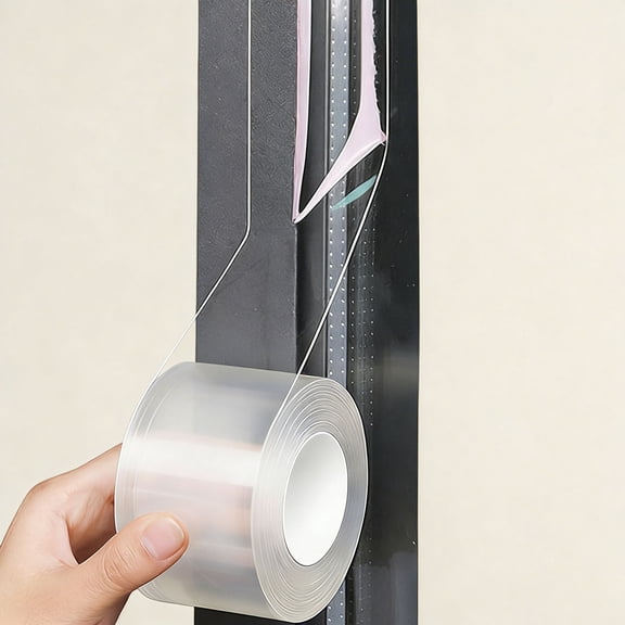 Window Sealing Tape Transparent Draft Insulation Residue-Free Clear Weather Stripping Caulk Tape Windproof Weatherproof for Window Glass and Doors Gaps