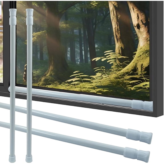 Window Security Bar, 4 Pack Window Security Bars Adjustable Sliding Glass Door Lock Bars 15.8in-27.5in Tension Rods, Window Lock Bar for Children Home